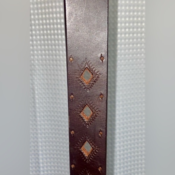 UNISEX dark walnut genuine quality Leather Belt fits 35’’ waist‎ or less size M - Picture 6 of 14